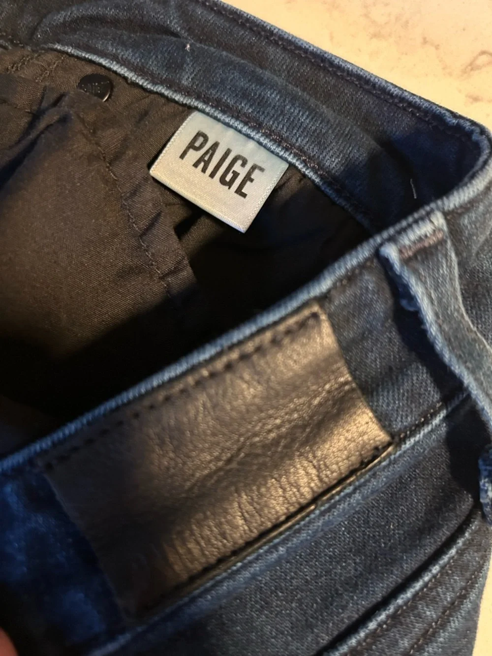 PAIGE Genevieve Dark Blue Flare Stretch Jeans 30” Inseam in Color Novela - Picture 15 of 16